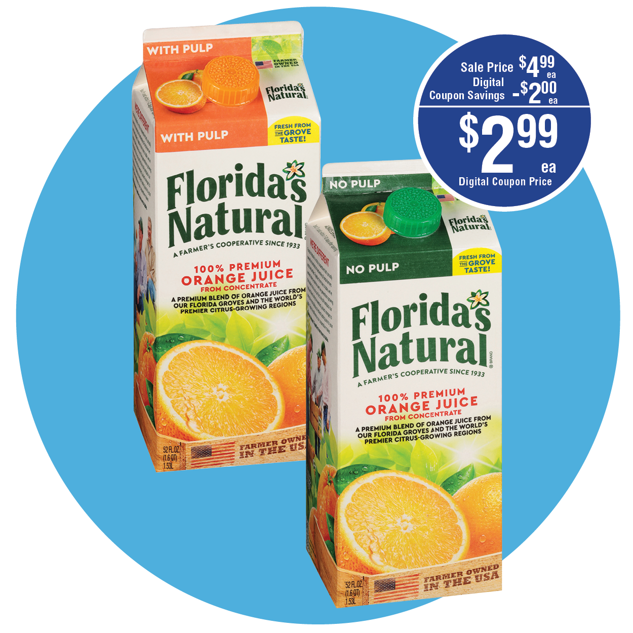 FLORIDA'S NATURAL 100% PREMIUM ORANGE JUICE
