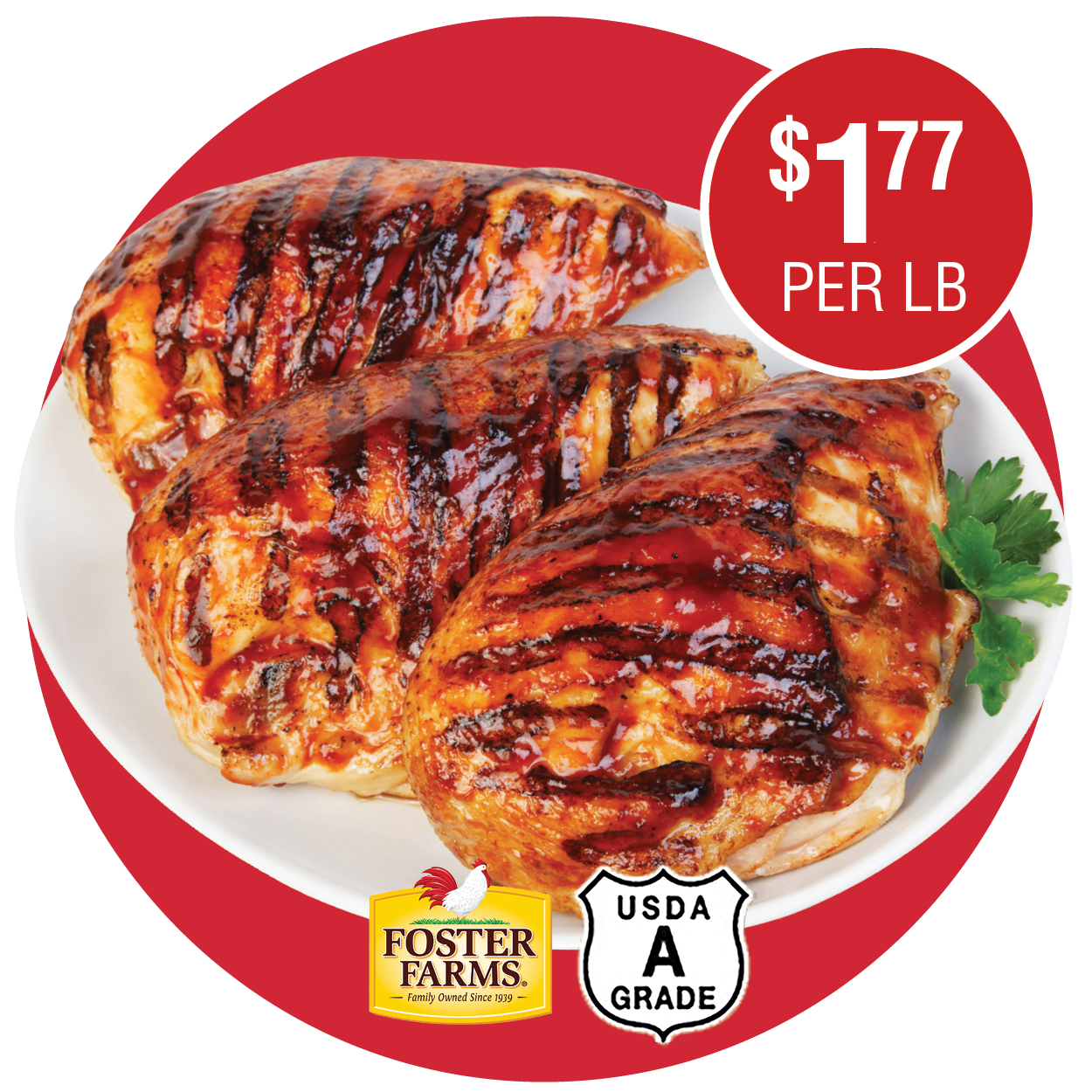 FOSTER FARMS FRESH CHICKEN HALF BREASTS