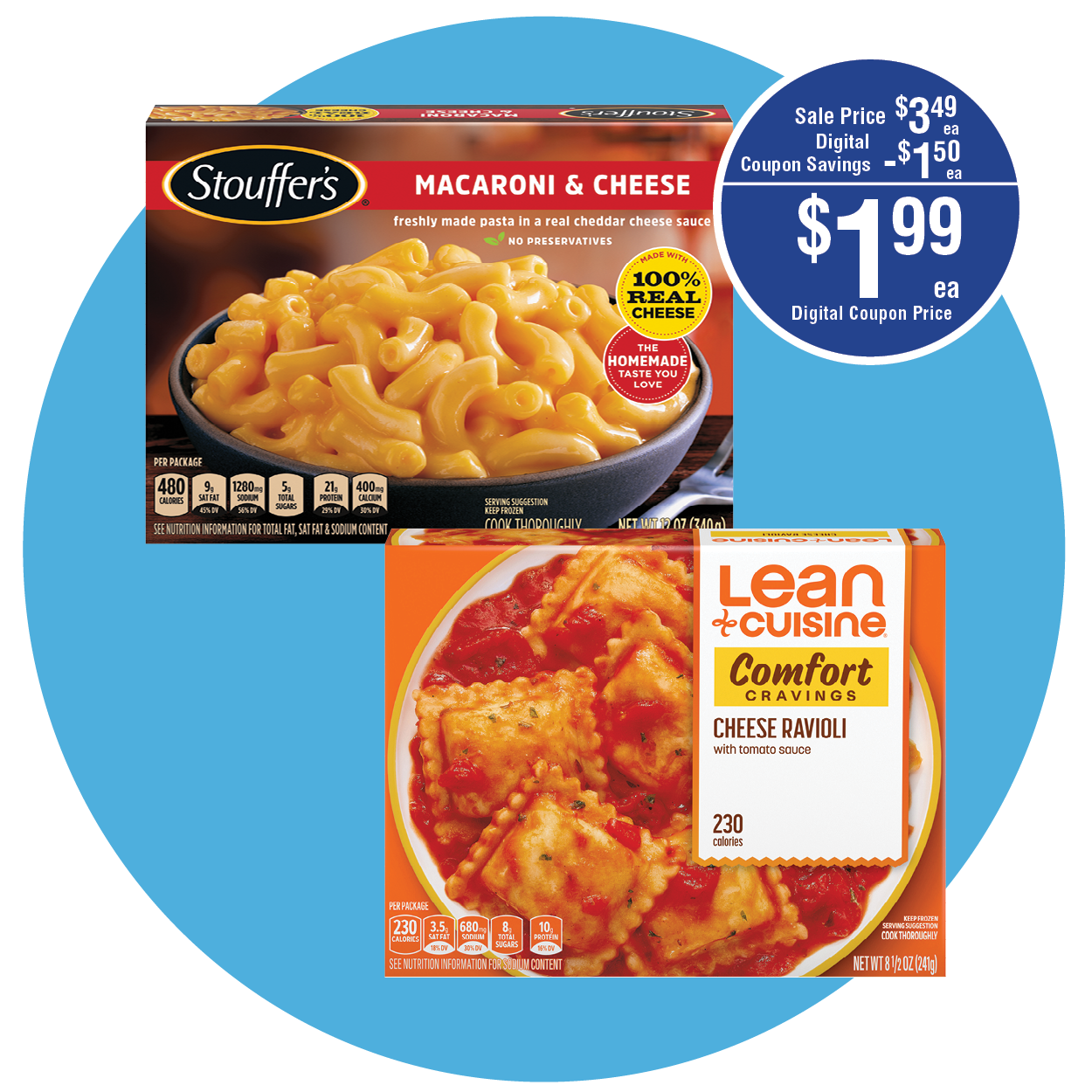 LEAN CUISINE OR STOUFFER'S ENTREES
