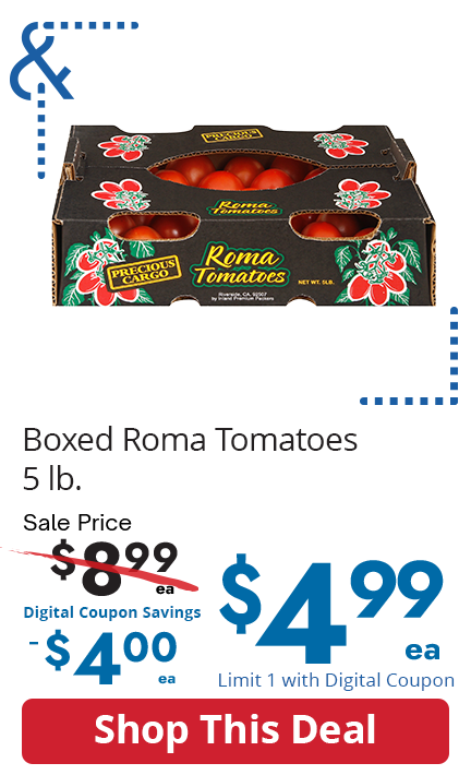Boxed Roma Tomatoes