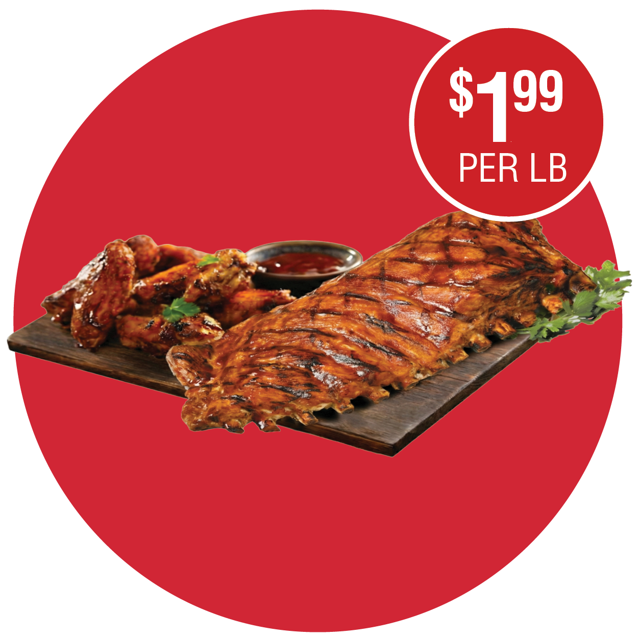 PORK SPARERIBS OR FIRST STREET FRESH CHICKEN WINGS