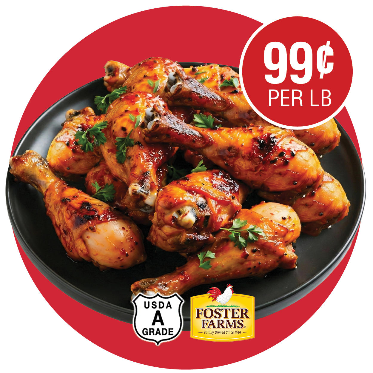 FOSTER FARMS FRESH CHICKEN DRUMSTICKS