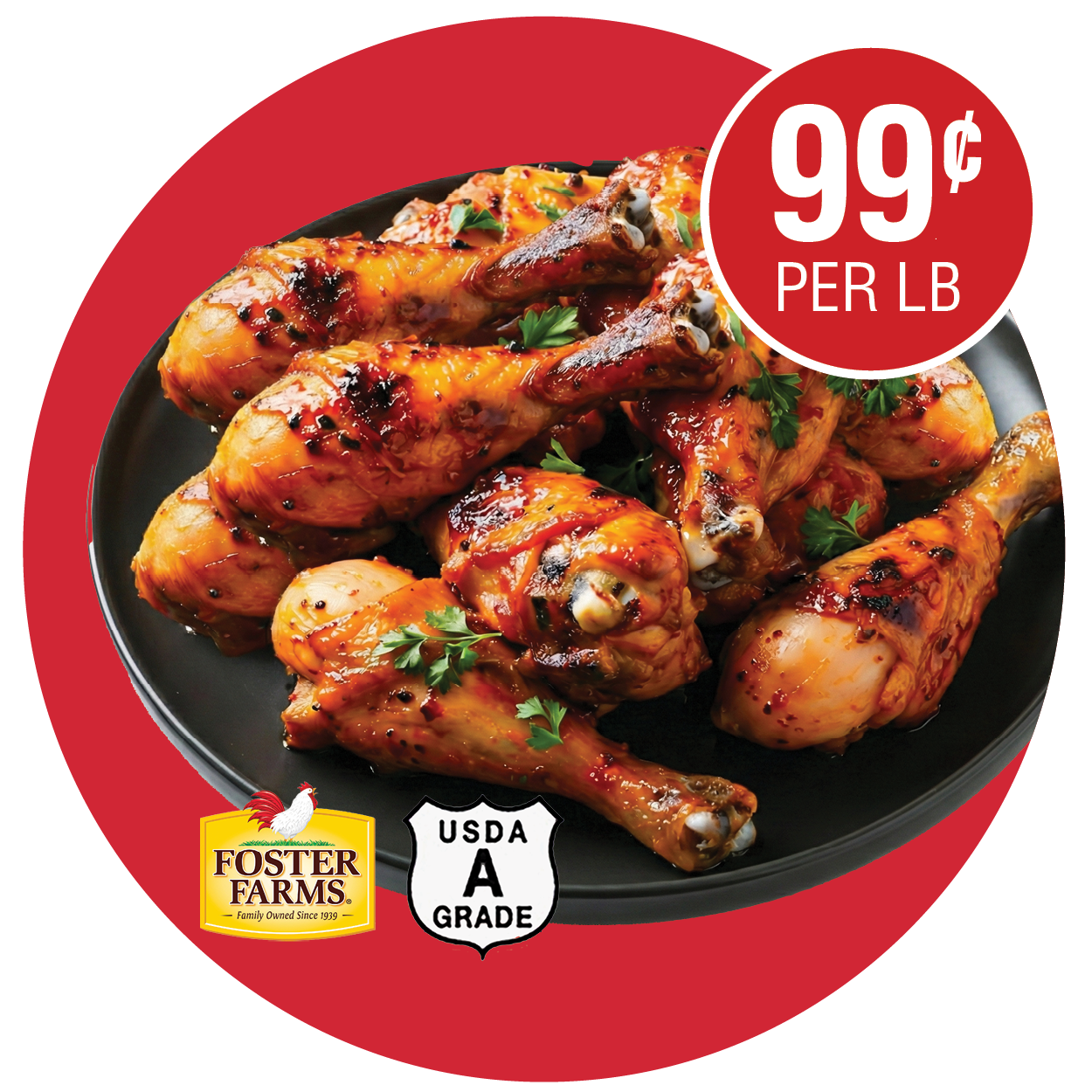 FOSTER FARMS FRESH CHICKEN DRUMSTICKS