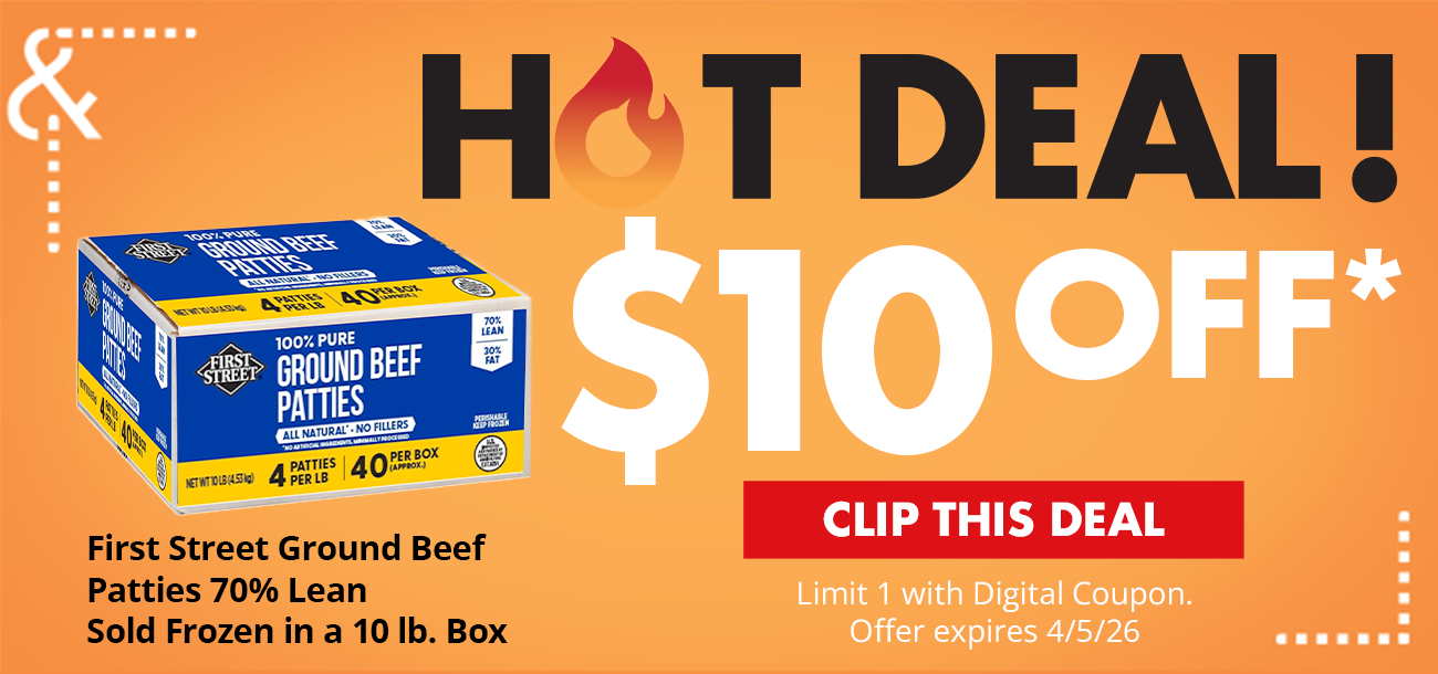 Hotdeal FS Beef Patties 4/1 10lb