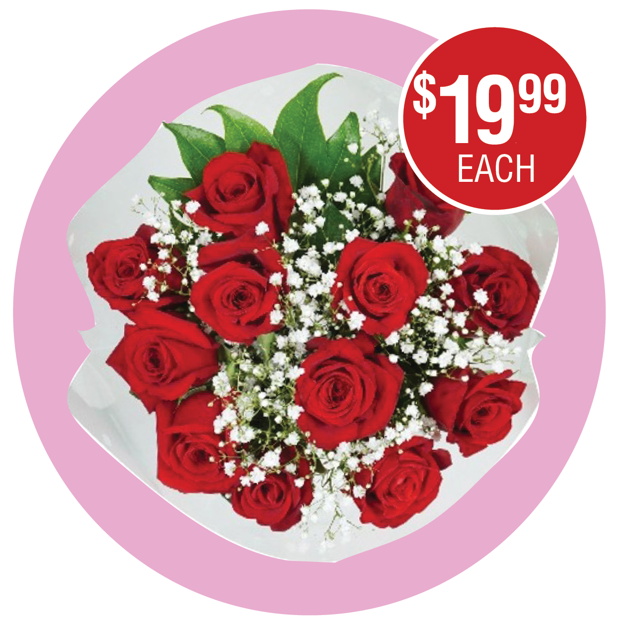 FLORIST QUALITY DOZEN ROSES BOUQUET
