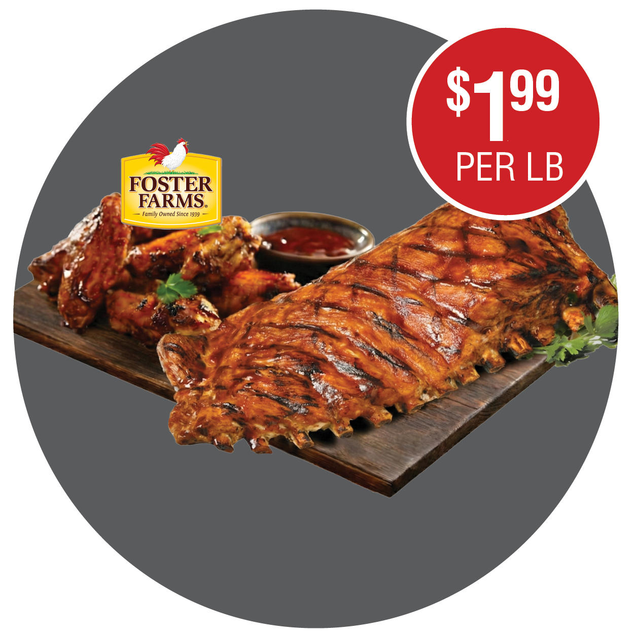 PORK SPARERIBS FOSTER FARMS FRESH CHICKEN WINGS