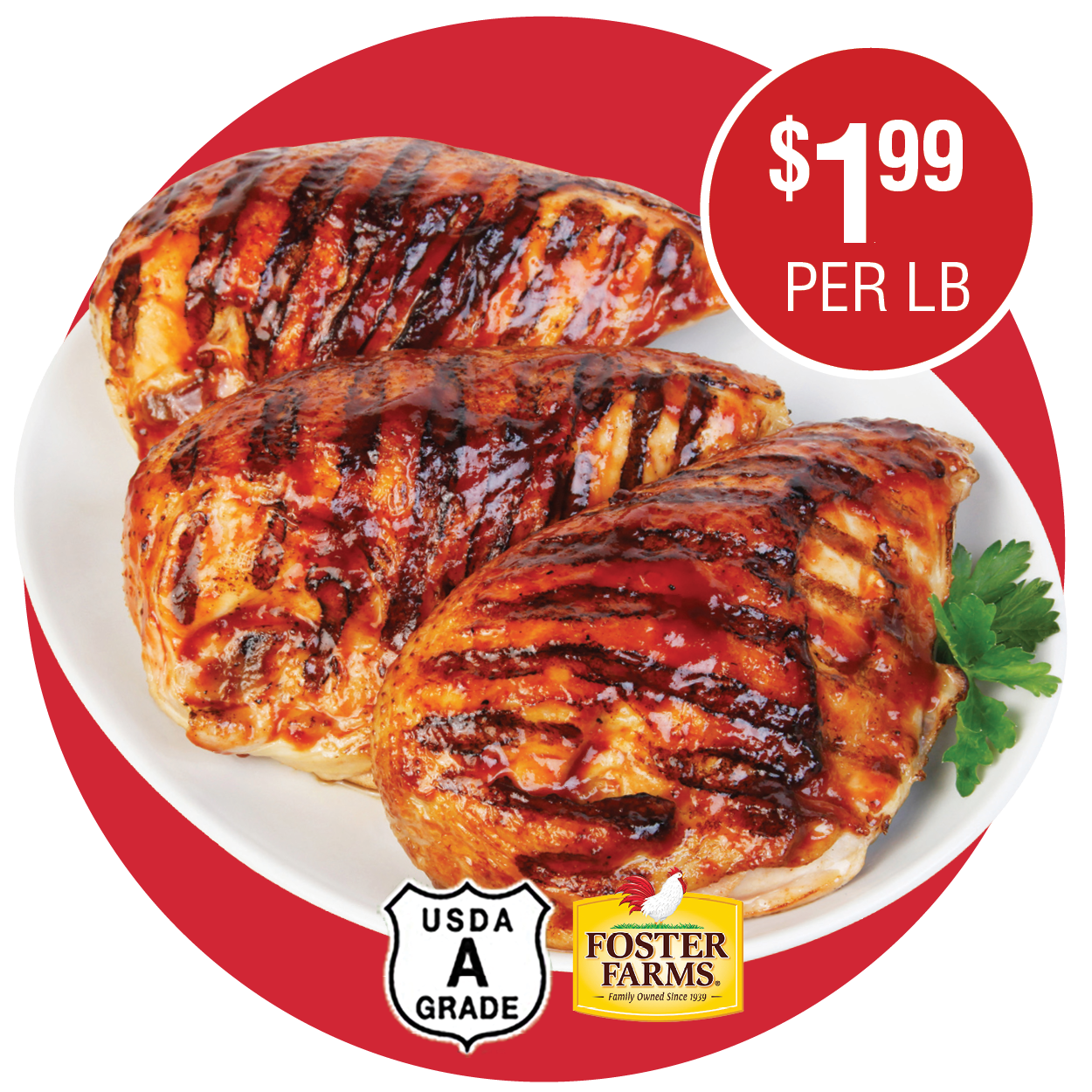 FOSTER FARMS FRESH CHICKEN HALF BREASTS