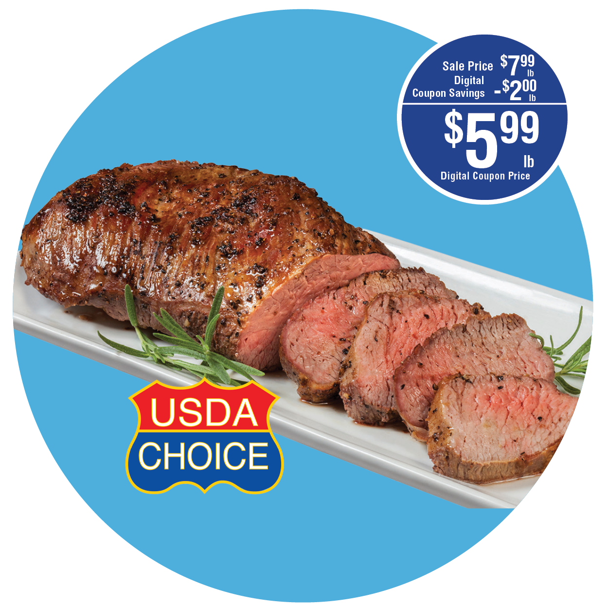 USDA CHOICE TRIMMED BEEF LOIN TRI-TIP ROAST
