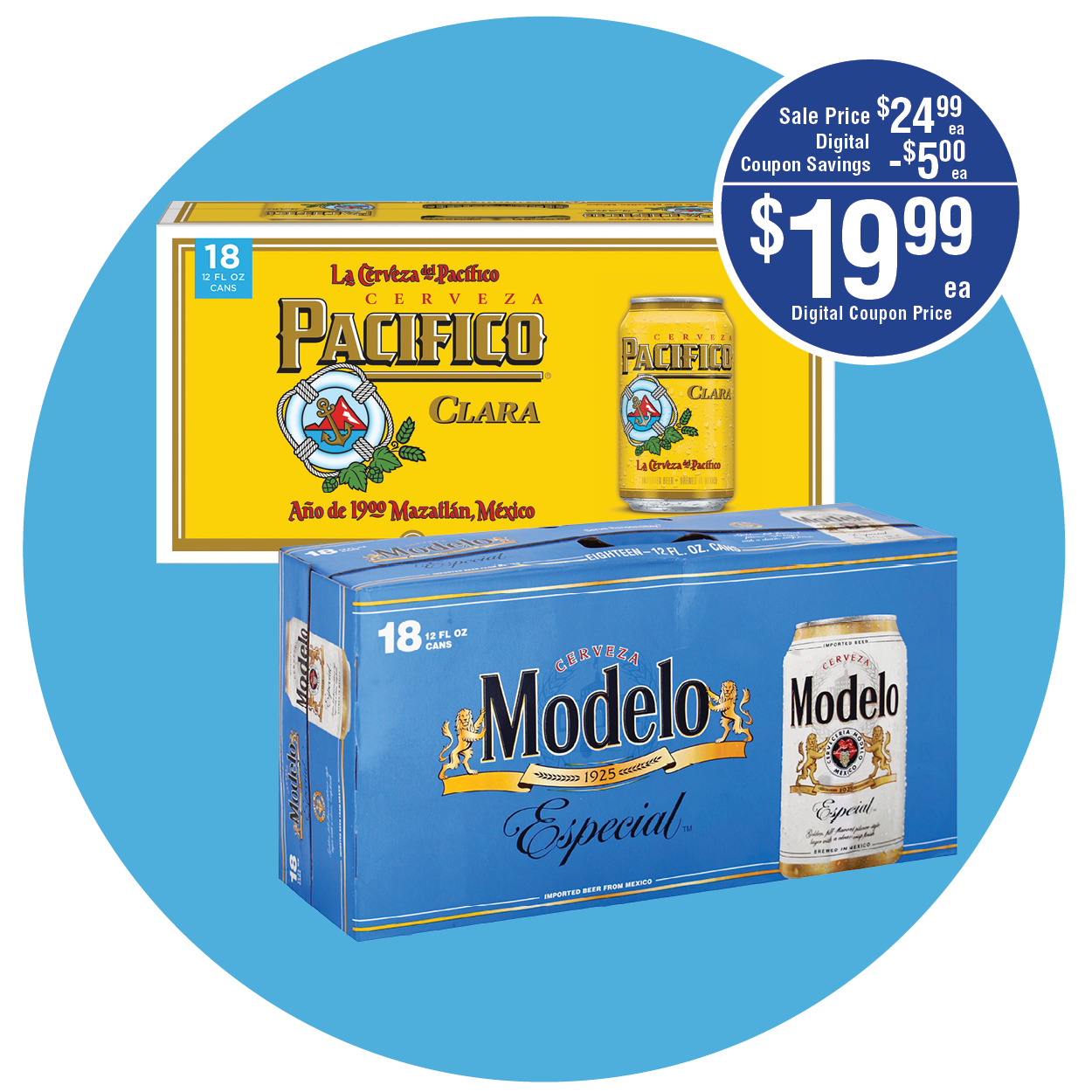 MODELO OR PACIFICO BEER