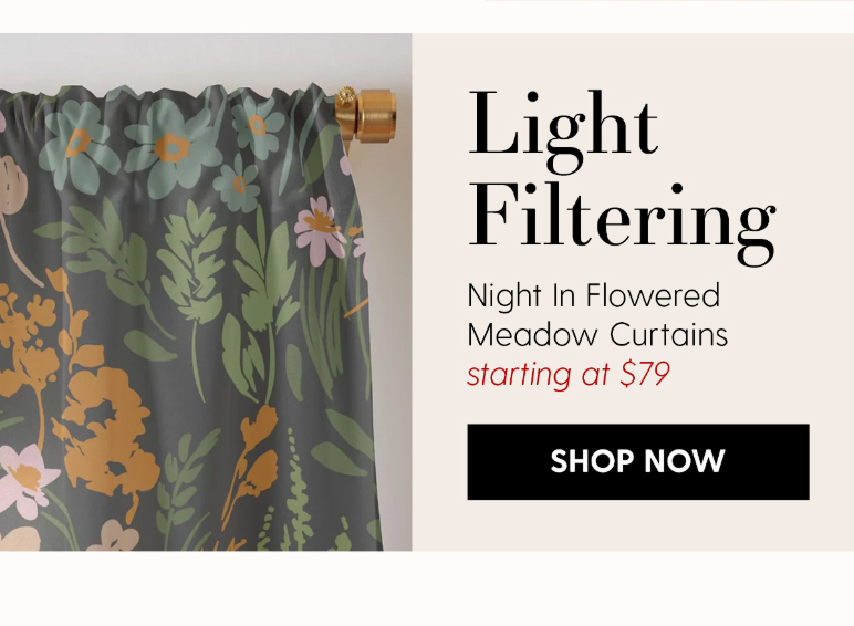 Night in the flowered meadow Curtain