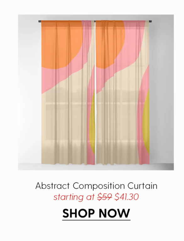 abstract composition modern blush pink Curtain