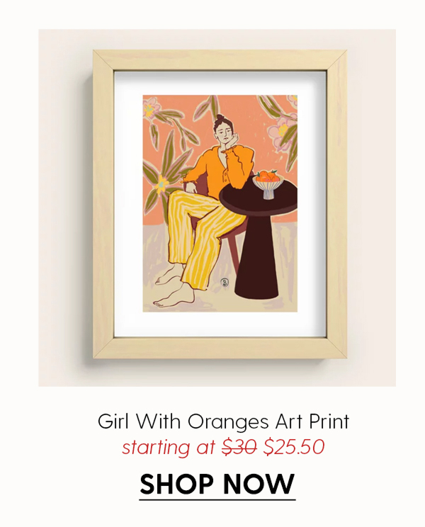 GIRL WITH ORANGES Art Print