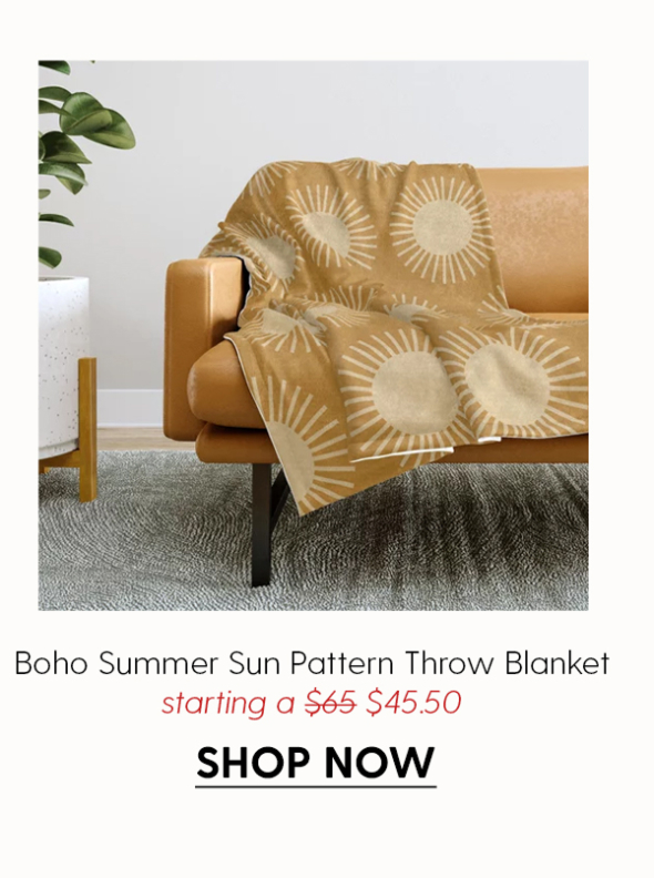 Boho Summer Sun Pattern II Desert Orange Throw Blanket