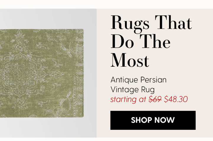 Antique Persian Vintage Rug Print Olive Green Rug