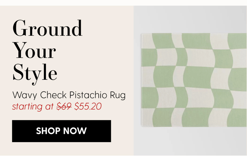 wavy check | pistachio Rug