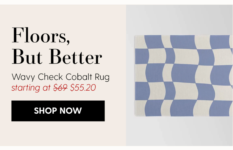wavy check | cobalt Rug
