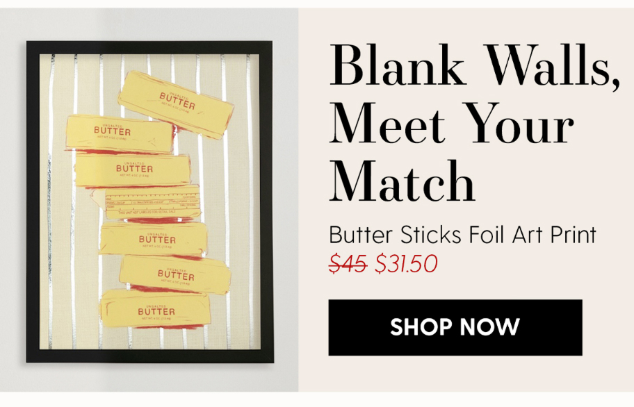 Butter Sticks - Limited Edition Foil Art Print