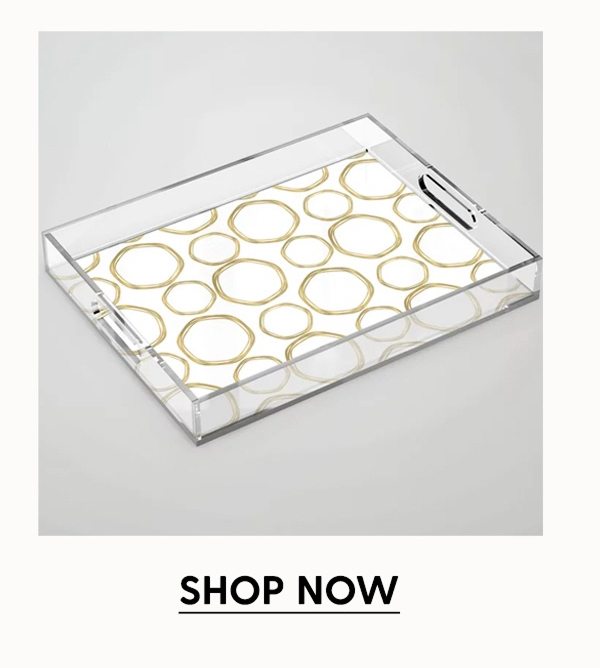 White & Gold Circles Acrylic Tray