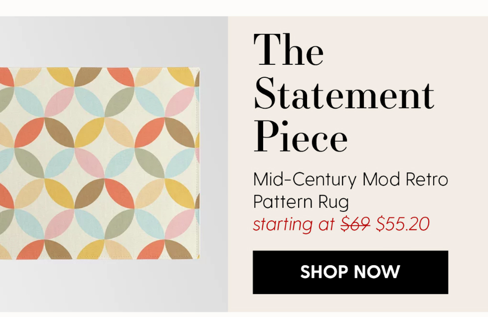 Mid-Century Mod Retro Pattern Rug