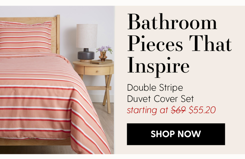 Double Stripe Brushed Cotton Duvet Cover Set
