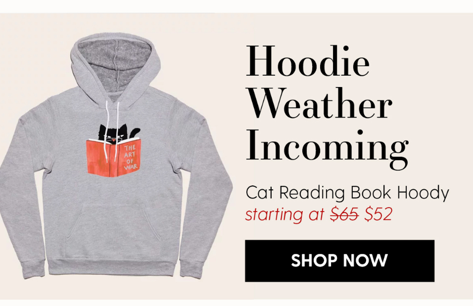 Cat reading book Hoody