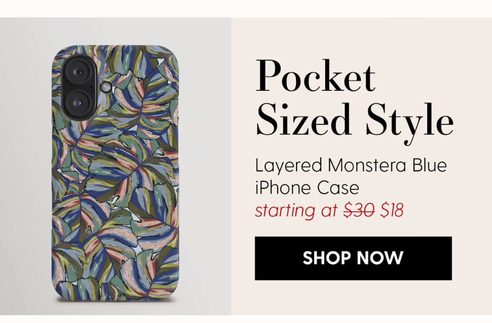 Layered Monstera - Blue iPhone Case