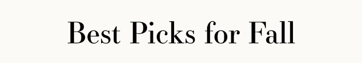 best picks for fall 