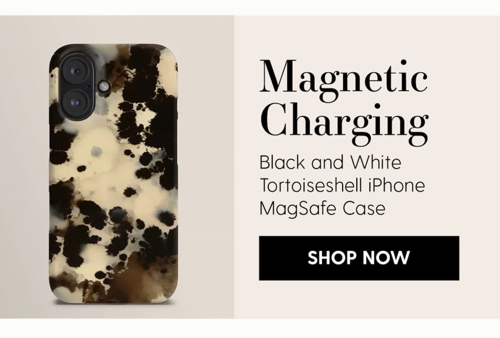 Black and White Tortoiseshell Pattern iPhone Case
