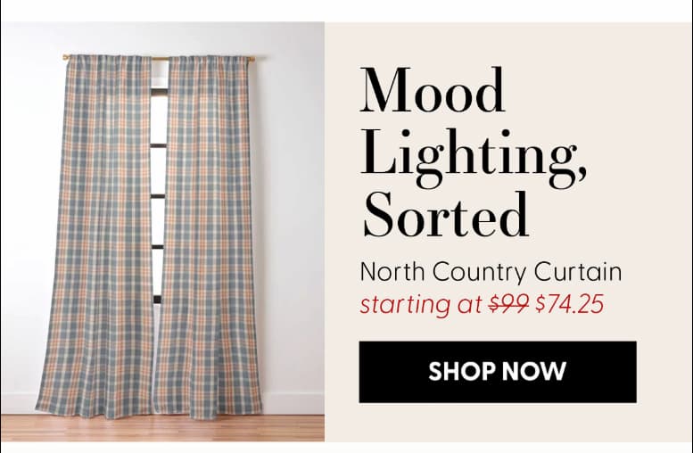 North Country Plaid - classic blue and red Curtain