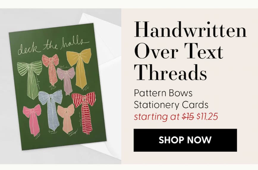 Pattern Bows Stationery Cards