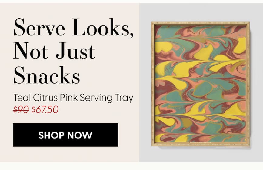 Teal Citrus Pink Getgel Serving Tray