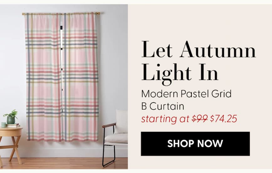 Modern Pastel Grid B Curtain