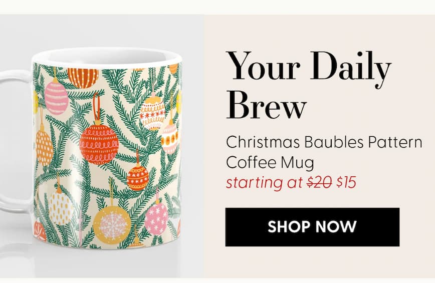 Christmas Baubles Pattern Coffee Mug