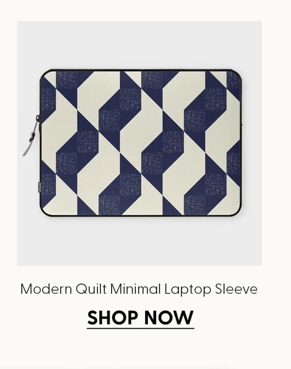 modern quilt minimal navy blue pearl Laptop Sleeve