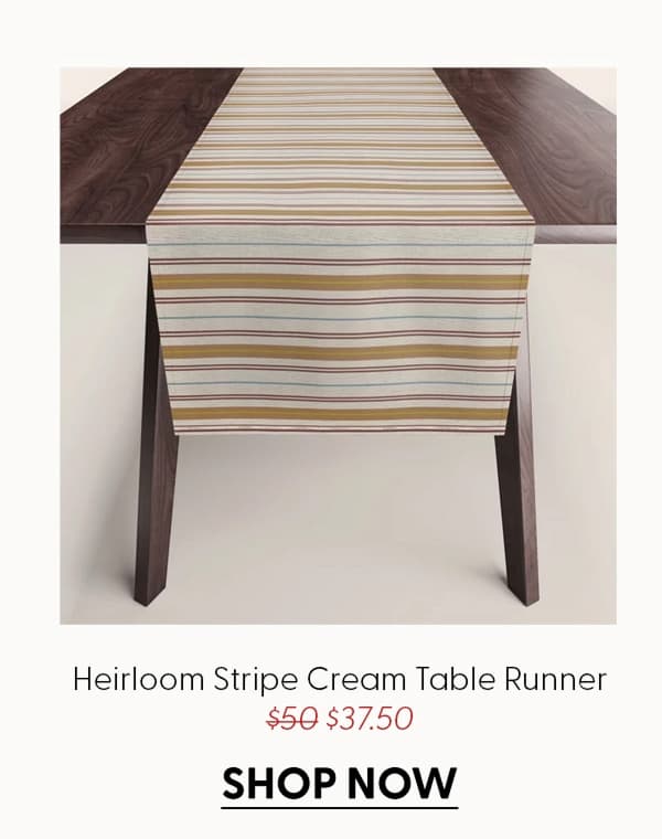 Heirloom Stripe Cream Table Runner