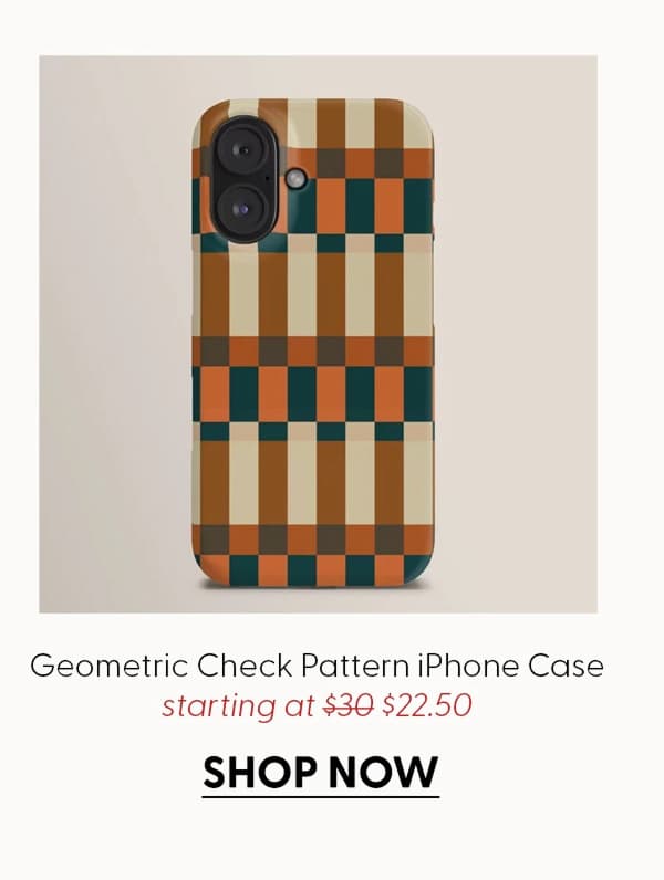 Geometric Check Pattern in Autumn Pumpkin iPhone Case