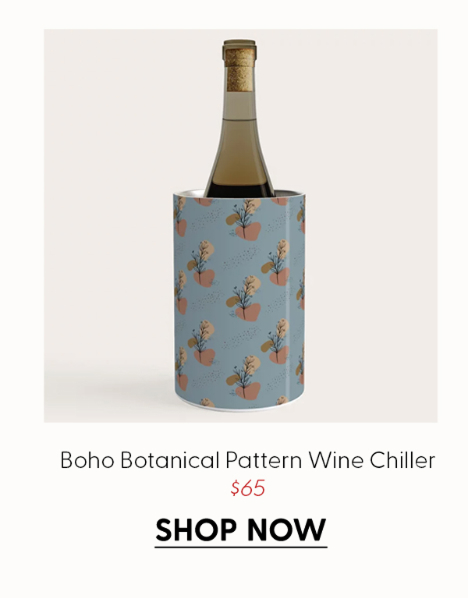 Boho Botanical Pattern Mocha Mousse and Accent Shades - 2025 Colors Wine Chiller