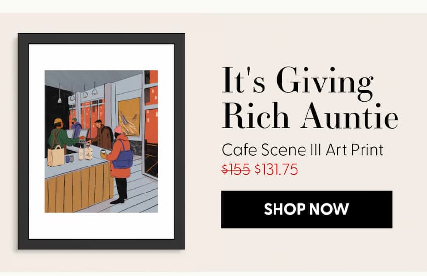 Cafe Scene III Art Print