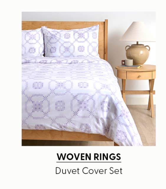 Woven Rings Brushed Cotton Duvet Cover Set