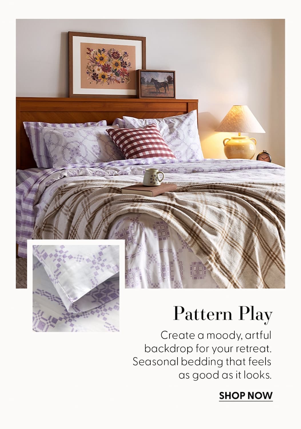 Woven Rings Brushed Cotton Duvet Cover Set