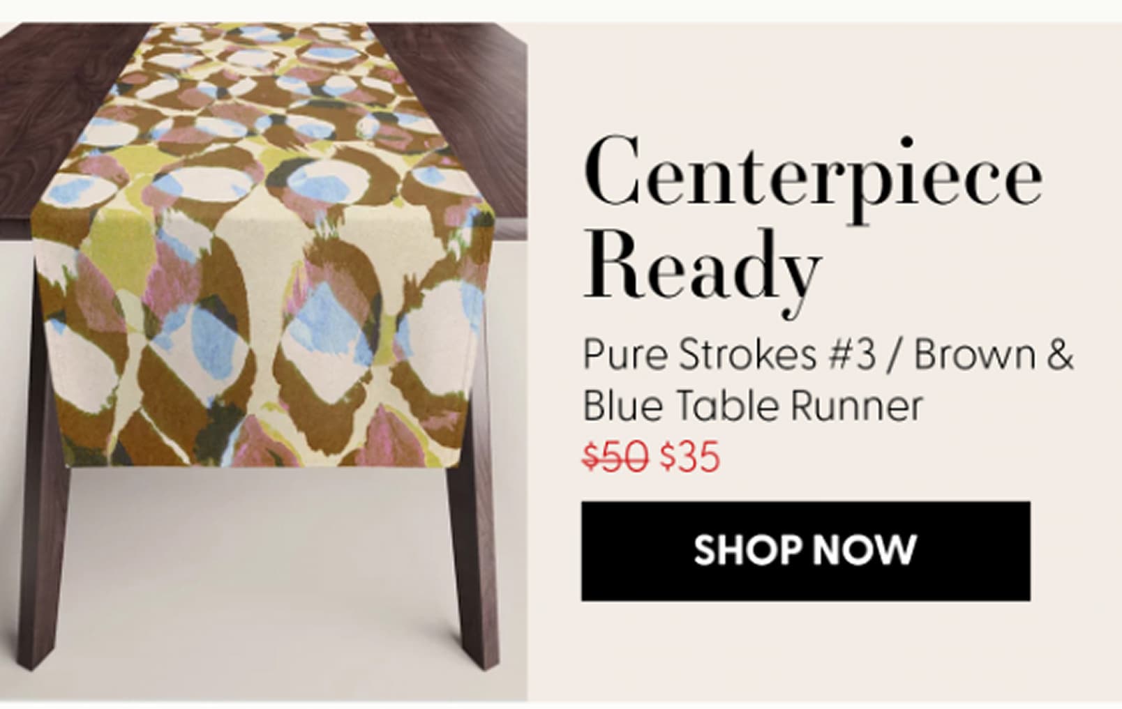 Pure Strokes #3 / Brown & Blue Table Runner
