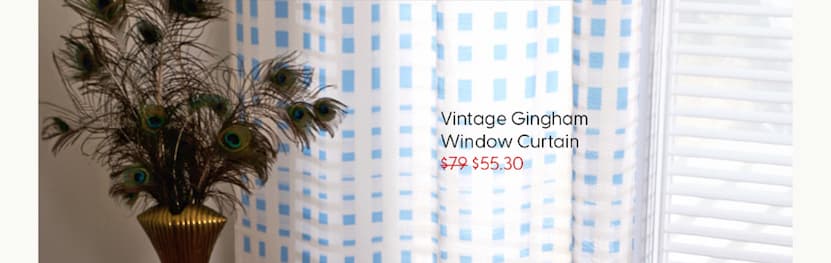 Vintage Gingham Curtain