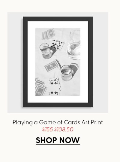 Playing a Game of Cards | Black and White Summer Sunshine Outside Games Photography Art Print Art Print