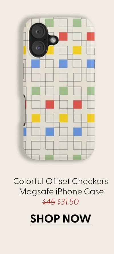 Colorful Offset Checkers iPhone Case