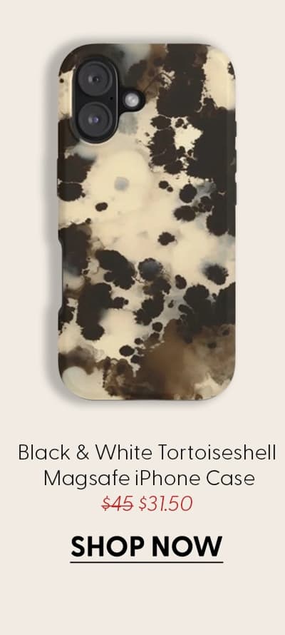 Black and White Tortoiseshell Pattern iPhone Case