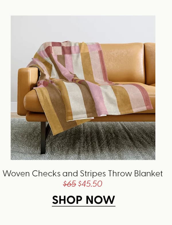 Woven Checks and Stripes - Harvest Gold Throw Blanket