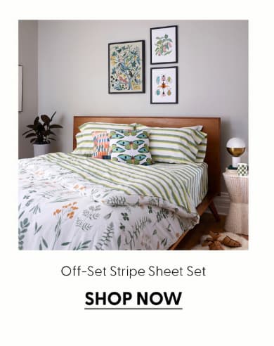 Off-Set Stripe Brushed Cotton Sheet Set