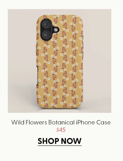 Wild Flowers Vintage Botanical Floral Pattern iPhone Case