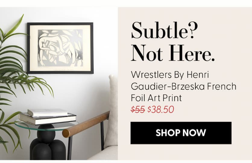 Wrestlers By Henri Gaudier-Brzeska French - Limited Edition Foil Art Print