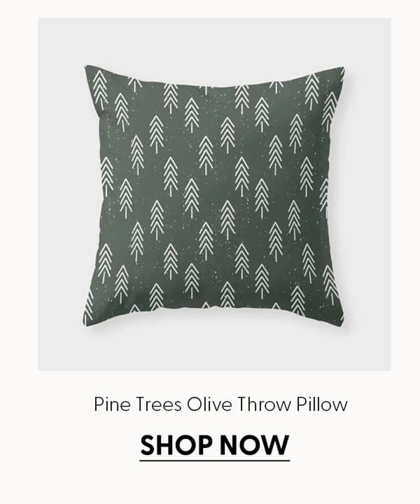 Pine Trees . Olive Throw Pillow
